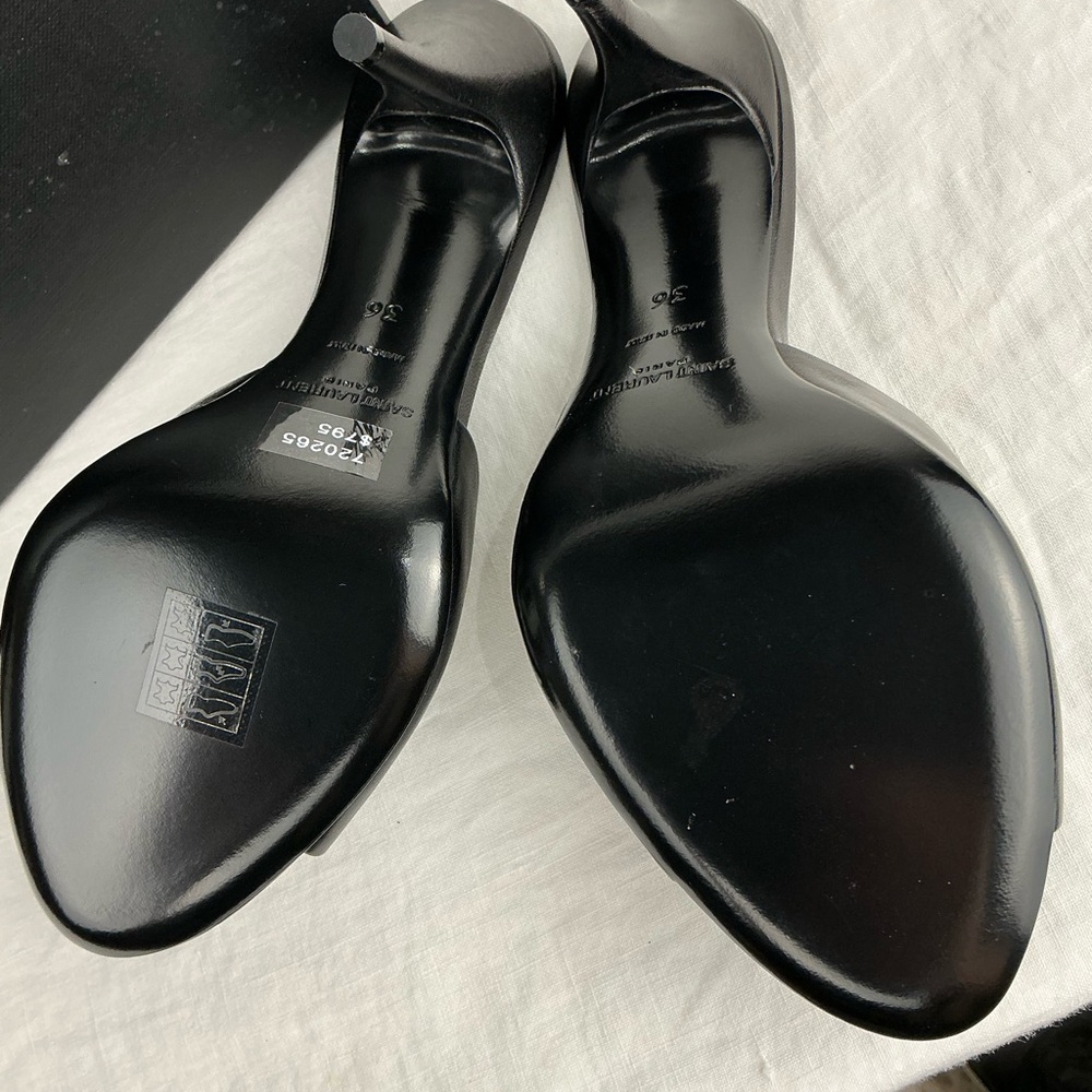 SAINT LAURENT LA 16 LEATHER 105 MULES - Picture 13 of 14